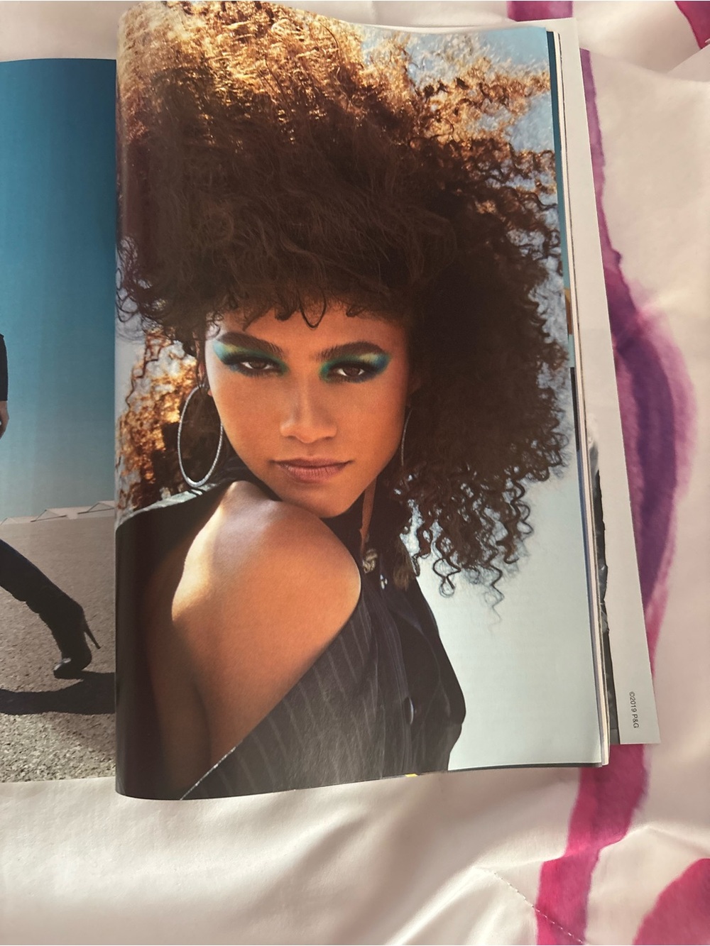 Zendaya for Allure Magazine - Blue & White Cover with Furry Coat - Picture 11 of 16
